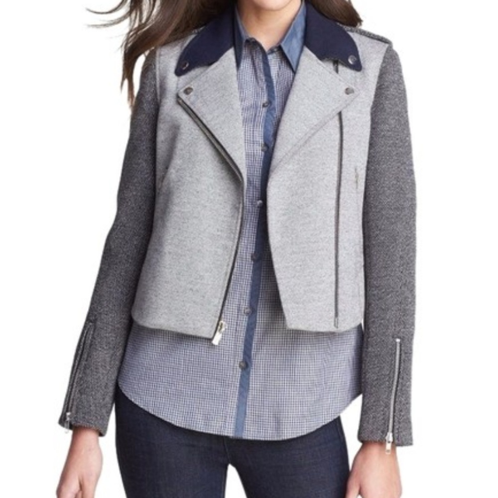 Theory adashi k wool blend moto jacket